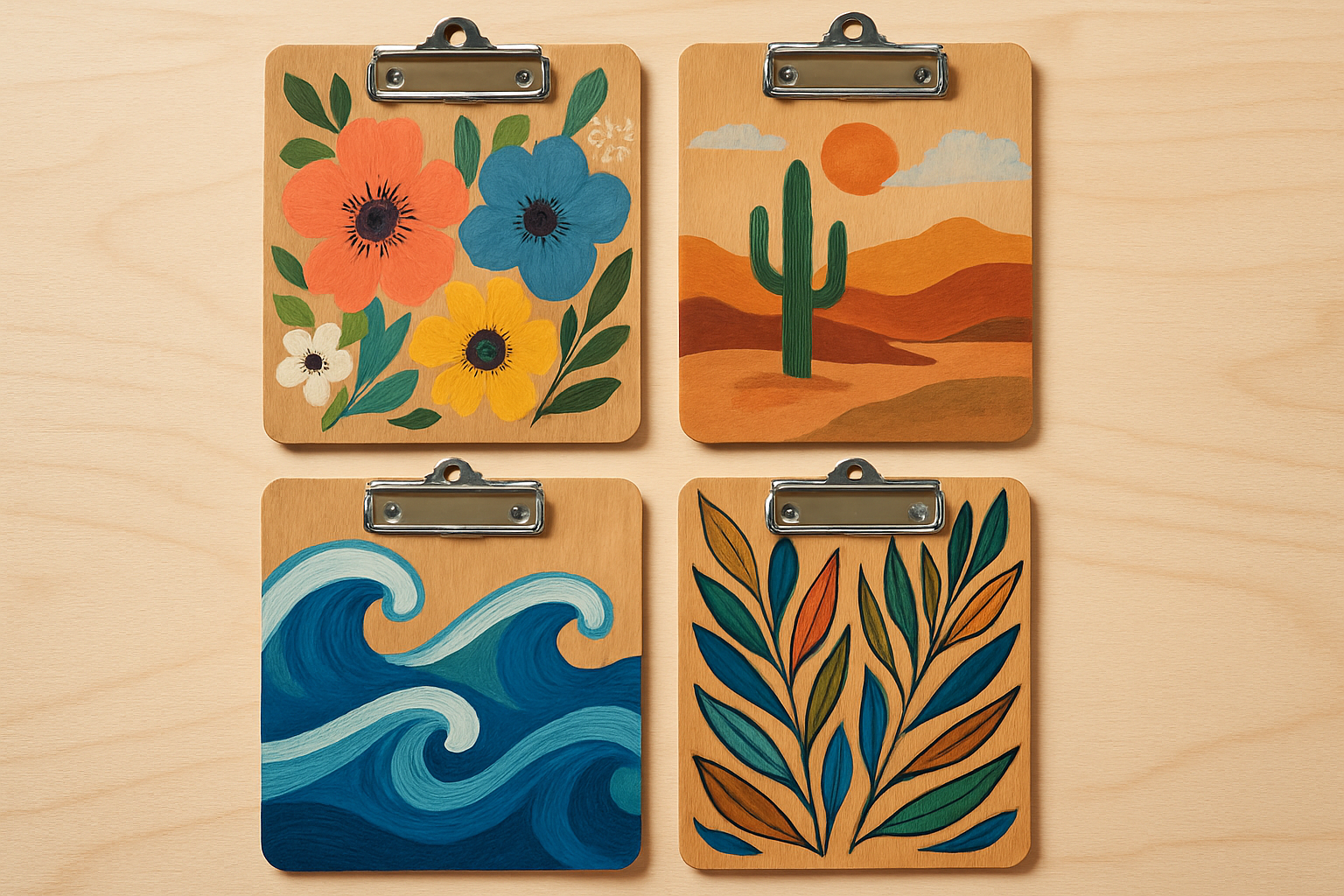 Unique hand painted clipboards for personal use
